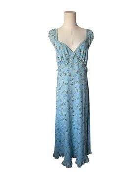 Max Studio sweetheart neck floral cap sleeve maxi dress